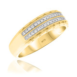 Photo of Jules 1/2 ct tw. Diamond Same Sex Mens Band Set 14K Yellow Gold [BT917YM]