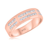 Photo of Alastair 1 1/10 ct tw. Diamond Same Sex Mens Band Set 10K Rose Gold [BT931RM]