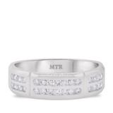 Photo of Alastair 1 1/10 ct tw. Diamond Same Sex Mens Band Set 10K White Gold [BT931WM]