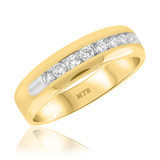 Photo of Aleksy 1 ct tw. Diamond Same Sex Mens Band Set 10K Yellow Gold [BT932YM]