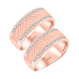 Photo of Bale 1 ct tw. Diamond Same Sex Mens Band Set 10K Rose Gold [WM933R]
