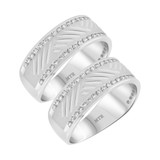 Photo of Bale 1 ct tw. Diamond Same Sex Mens Band Set 10K White Gold [WM933W]