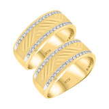 Photo of Bale 1 ct tw. Diamond Same Sex Mens Band Set 10K Yellow Gold [WM933Y]