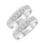 Photo of Ballard 1 1/2 ct tw. Diamond Same Sex Mens Band Set 10K White Gold [WM934W]