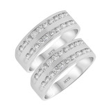 Photo of Caldwell 1 1/2 ct tw. Diamond Same Sex Mens Band Set 10K White Gold [WM935W]