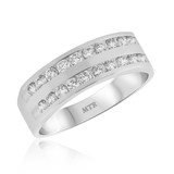 Photo of Caldwell 1 1/2 ct tw. Diamond Same Sex Mens Band Set 10K White Gold [BT935WM]