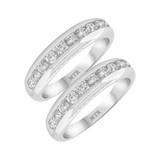 Photo of Garrison 2 1/10 ct tw. Diamond Same Sex Mens Band Set 10K White Gold [WM938W]