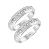 Photo of Garwyn 1 1/10 ct tw. Diamond Same Sex Mens Band Set 14K White Gold [WM939W]