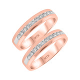 Photo of Maceo 1 ct tw. Diamond Same Sex Mens Band Set 14K Rose Gold [WM940R]