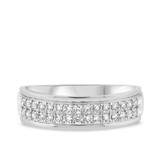 Photo of Oberon 1 ct tw. Diamond Same Sex Mens Band Set 10K White Gold [BT941WM]