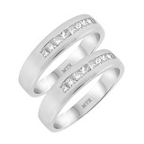 Photo of Brenton 1 1/10 ct tw. Diamond Same Sex Mens Band Set 14K White Gold [WM942W]