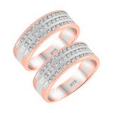 Photo of Hugo 1 1/2 ct tw. Diamond Same Sex Mens Band Set 14K Rose Gold [WM945R]