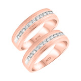 Photo of Ollie 1 ct tw. Diamond Same Sex Mens Band Set 10K Rose Gold [WM951R]