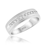Photo of Ollie 1 ct tw. Diamond Same Sex Mens Band Set 10K White Gold [BT951WM]