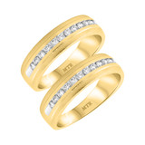 Photo of Ollie 1 ct tw. Diamond Same Sex Mens Band Set 10K Yellow Gold [WM951Y]
