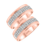 Photo of Byron 1 ct tw. Diamond Same Sex Mens Band Set 14K Rose Gold [WM952R]