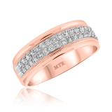 Photo of Byron 1 ct tw. Diamond Same Sex Mens Band Set 14K Rose Gold [BT952RM]