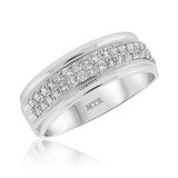 Photo of Byron 1 ct tw. Diamond Same Sex Mens Band Set 10K White Gold [BT952WM]