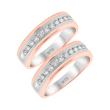 Photo of Isador 1 ct tw. Diamond Same Sex Mens Band Set 14K Rose Gold [WM954R]