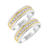 Photo of Isador 1 ct tw. Diamond Same Sex Mens Band Set 14K White Gold [WM954W]