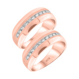 Photo of Orson 1 ct tw. Diamond Same Sex Mens Band Set 14K Rose Gold [WM956R]