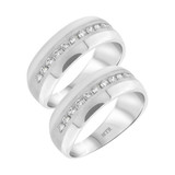 Photo of Orson 1 ct tw. Diamond Same Sex Mens Band Set 10K White Gold [WM956W]