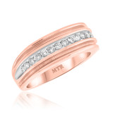 Photo of Arjan 1 ct tw. Diamond Same Sex Mens Band Set 10K Rose Gold [BT957RM]
