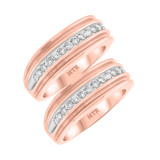 Photo of Arjan 1 ct tw. Diamond Same Sex Mens Band Set 14K Rose Gold [WM957R]