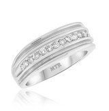 Photo of Arjan 1 ct tw. Diamond Same Sex Mens Band Set 10K White Gold [BT957WM]