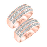 Photo of Bram 2 ct tw. Diamond Same Sex Mens Band Set 10K Rose Gold [WM958R]