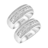 Photo of Bram 2 ct tw. Diamond Same Sex Mens Band Set 14K White Gold [WM958W]