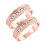 Photo of Abhik 1 ct tw. Diamond Same Sex Mens Band Set 10K Rose Gold [WM959R]