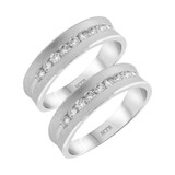 Photo of Abhik 1 ct tw. Diamond Same Sex Mens Band Set 14K White Gold [WM959W]