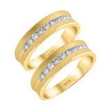 Photo of Abhik 1 ct tw. Diamond Same Sex Mens Band Set 10K Yellow Gold [WM959Y]