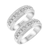 Photo of Aksel 2 ct tw. Diamond Same Sex Mens Band Set 14K White Gold [WM960W]