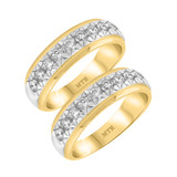 Photo of Aksel 2 ct tw. Diamond Same Sex Mens Band Set 10K Yellow Gold [WM960Y]