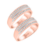Photo of Soren 1 ct tw. Diamond Same Sex Mens Band Set 10K Rose Gold [WM961R]