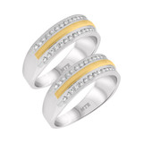 Photo of Soren 1 ct tw. Diamond Same Sex Mens Band Set 10K White Gold [WM961W]