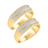 Photo of Soren 1 ct tw. Diamond Same Sex Mens Band Set 10K Yellow Gold [WM961Y]