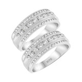 Photo of Kalden 2 ct tw. Diamond Same Sex Mens Band Set 10K White Gold [WM963W]