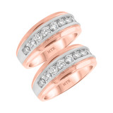 Photo of Marrakech 1 ct tw. Diamond Same Sex Mens Band Set 14K Rose Gold [WM964R]