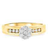 Photo of Encina 3/8 ct tw. Diamond Round Cluster Engagement Ring 14K Yellow Gold [BT501YE-C000]