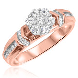 Photo of Bexley 1/2 ct tw. Diamond Round Cluster Engagement Ring 10K Rose Gold [BT503RE-C000]
