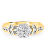 Photo of Bexley 1/2 ct tw. Diamond Round Cluster Engagement Ring 10K Yellow Gold [BT503YE-C000]
