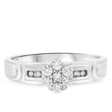 Photo of Willow 1/3 ct tw. Diamond Round Cluster Engagement Ring 10K White Gold [BT504WE-C000]