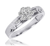 Photo of Willow 1/3 ct tw. Diamond Round Cluster Engagement Ring 10K White Gold [BT504WE-C000]