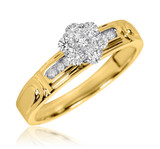 Photo of Willow 1/3 ct tw. Diamond Round Cluster Engagement Ring 10K Yellow Gold [BT504YE-C000]
