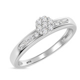 Photo of Gaia 1/6 ct tw. Diamond Round Cluster Engagement Ring 14K White Gold [BT506WE-C000]