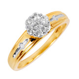 Photo of Neveah 1/3 ct tw. Diamond Round Cluster Engagement Ring 14K Yellow Gold [BT507YE-C000]