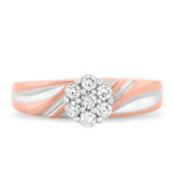 Photo of Cascade 1/3 ct tw. Diamond Round Cluster Engagement Ring 14K Rose Gold [BT508RE-C000]